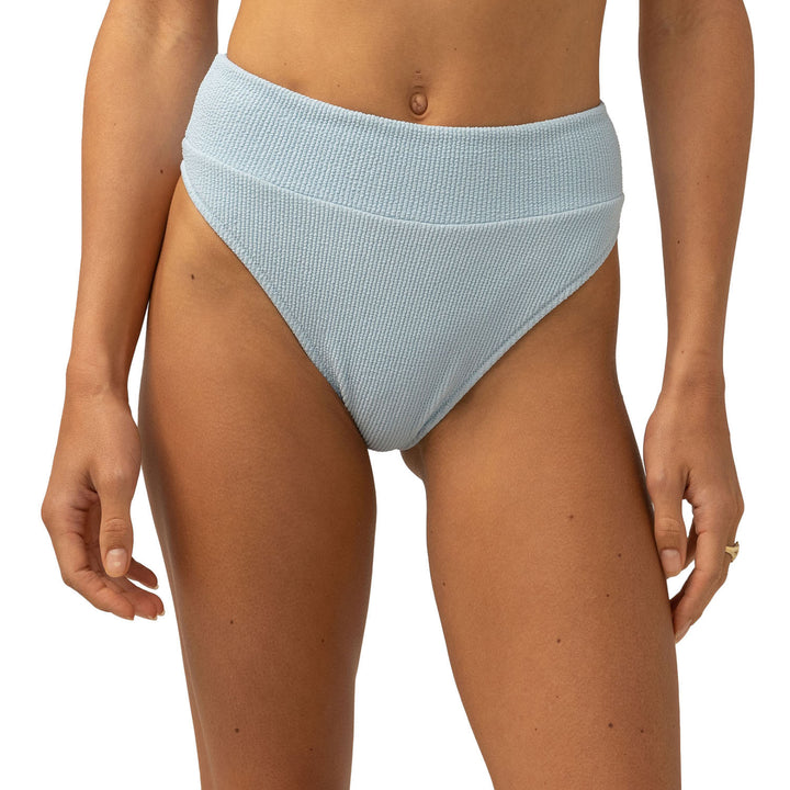 Rhythm Isla Rib Hi Hip Banded Bikini Bottom - Women's Cool Blue