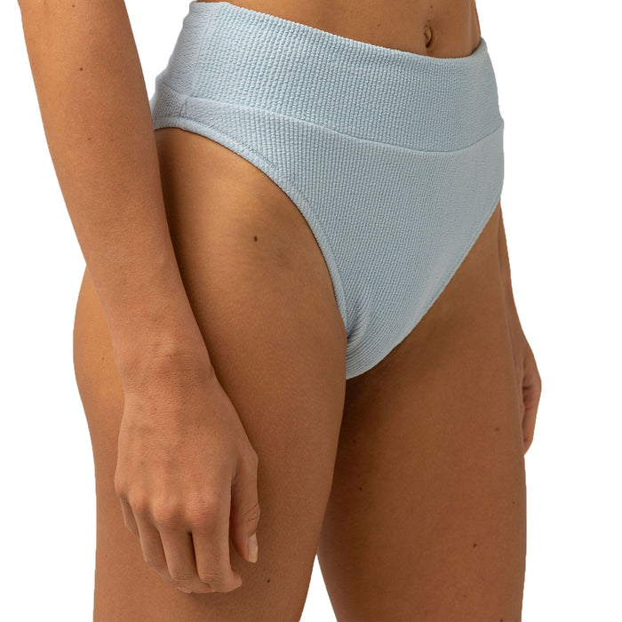 Rhythm Isla Rib Hi Hip Banded Bikini Bottom - Women's Cool Blue
