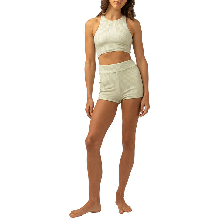 Rhythm Maisy Check Cross Back Crop Top - Women's Sage
