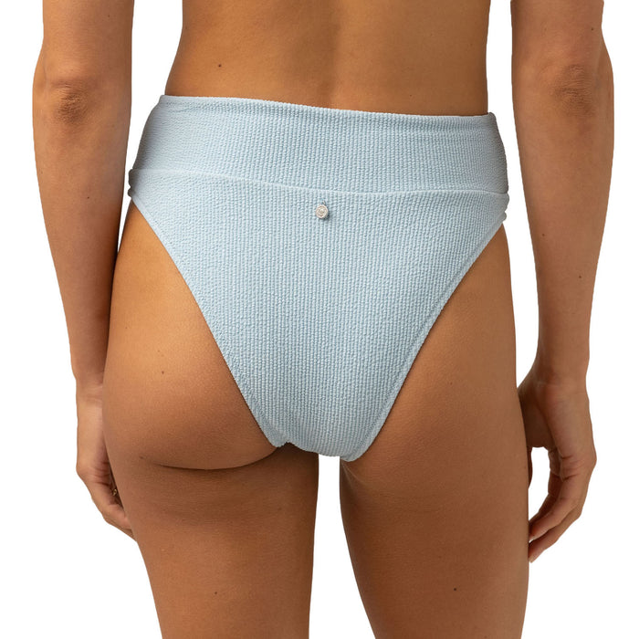 Rhythm Isla Rib Hi Hip Banded Bikini Bottom - Women's Cool Blue