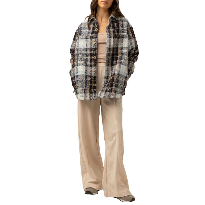 Rhythm Sonnie Check Shacket - Women's Blue