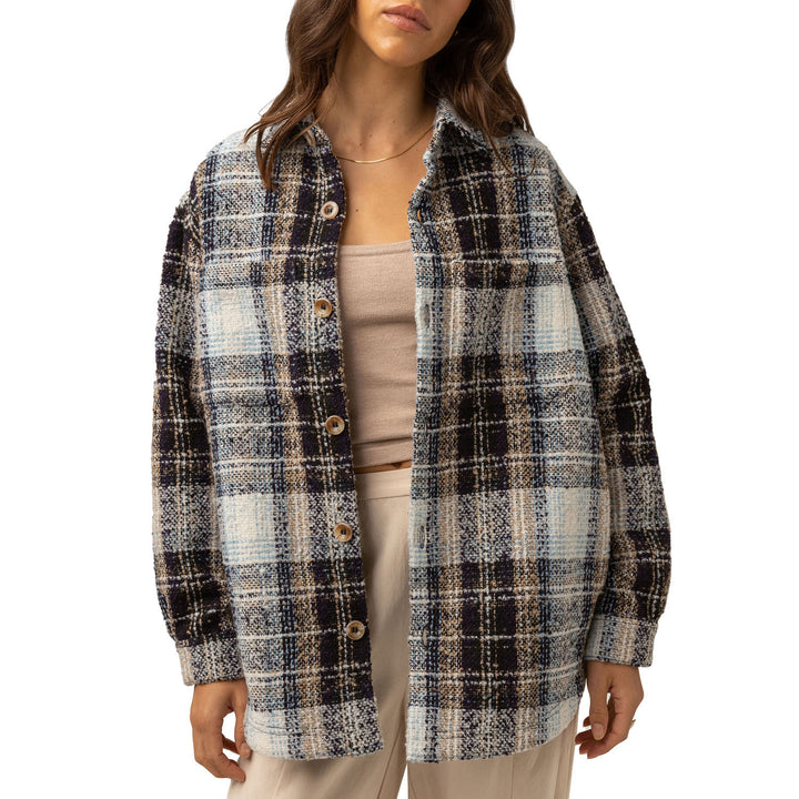 Rhythm Sonnie Check Shacket - Women's Blue