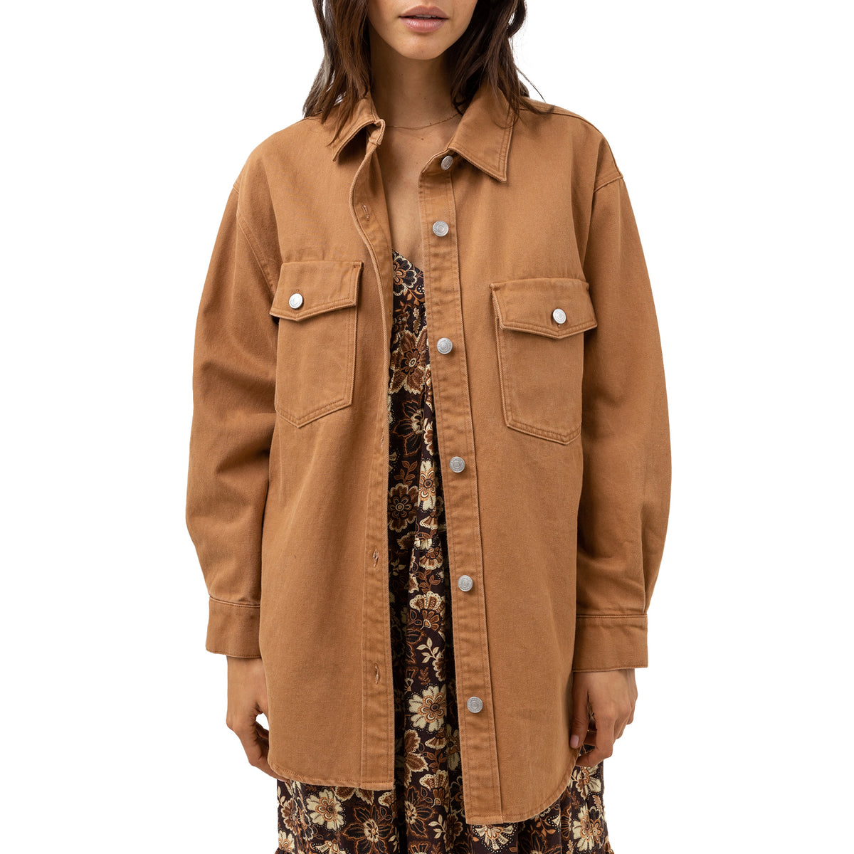 Rhythm Claude Drill Shacket - Women's Toast