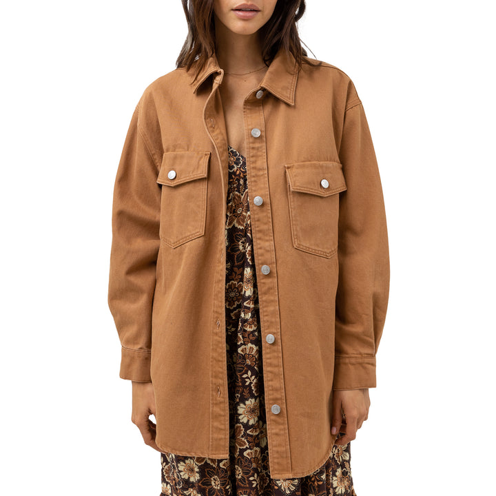Rhythm Claude Drill Shacket - Women's Toast