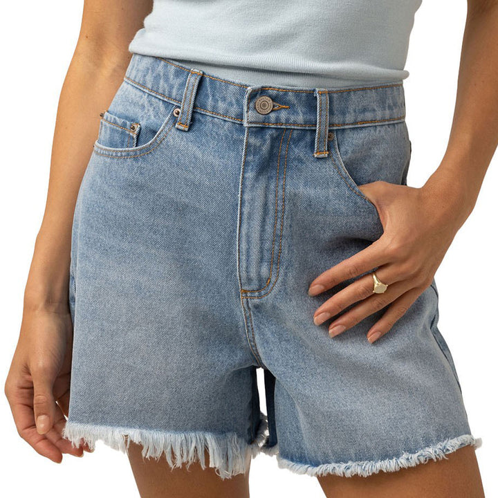 Rhythm Staple Denim Shorts - Women's Blue Wash