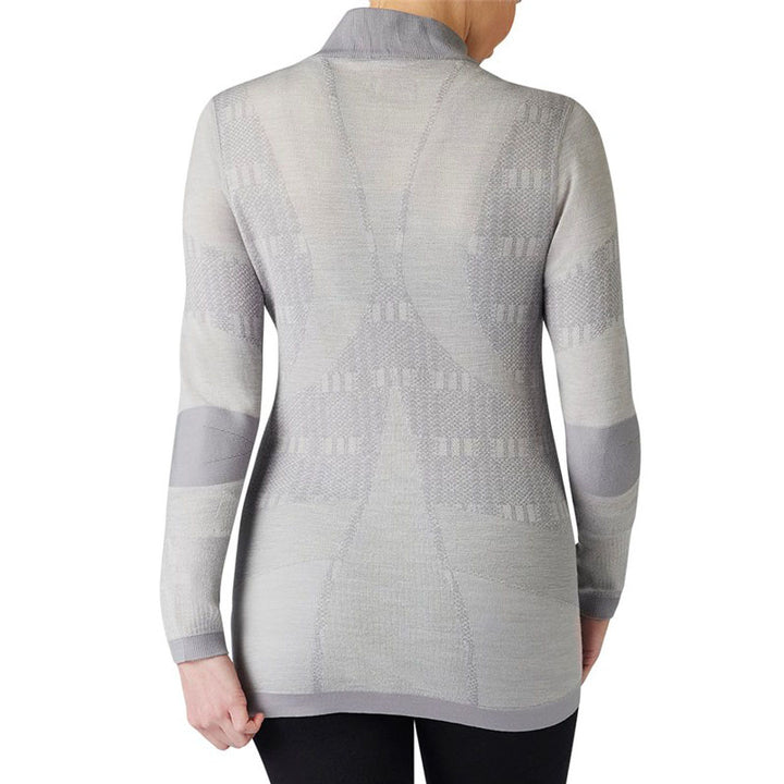 Smartwool Intraknit Merino 250 Pattern 1/4 Zip Top - Women's Light Grey Plaid