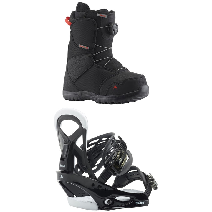 Burton Zipline Boa Snowboard Boots + Mission Smalls Snowboard Bindings - Kids' 2023