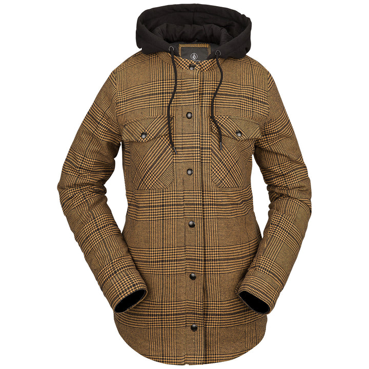 Volcom Hooded Flannel Jacket - Women's Caramel