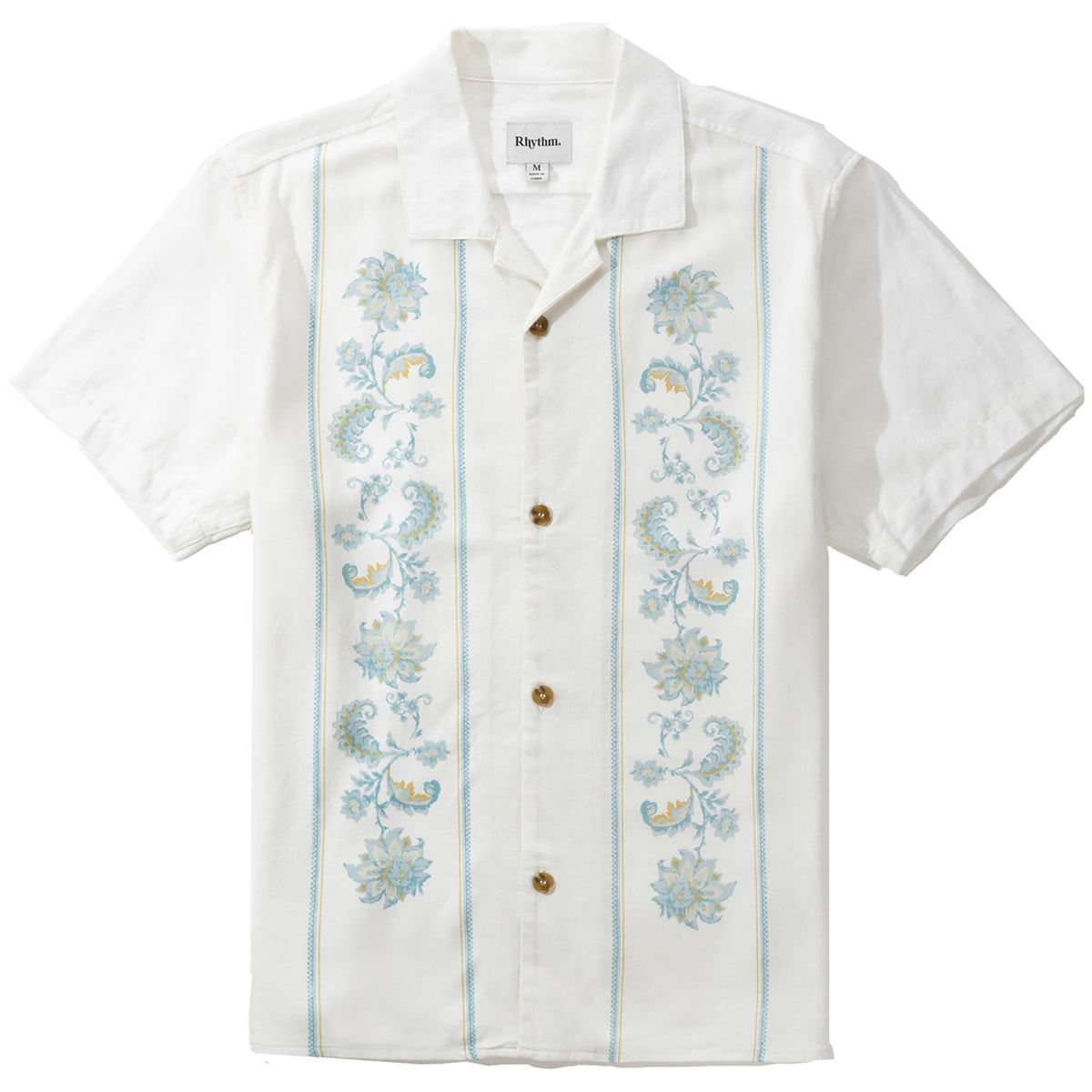 Rhythm Cairo Cuban Linen Short-Sleeve Shirt - Men's Natural White