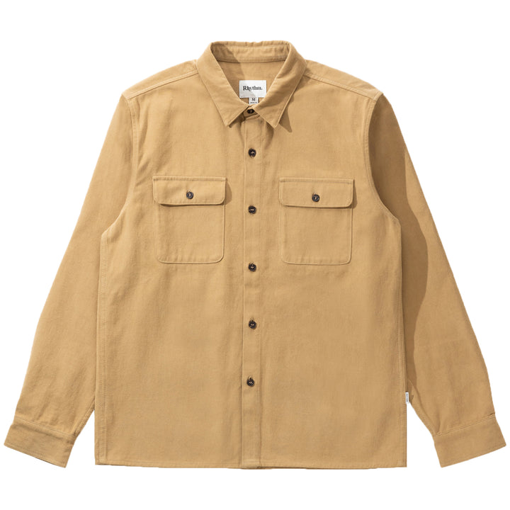 Rhythm Brushed Twill Long-Sleeve Shirt - Men's Tan