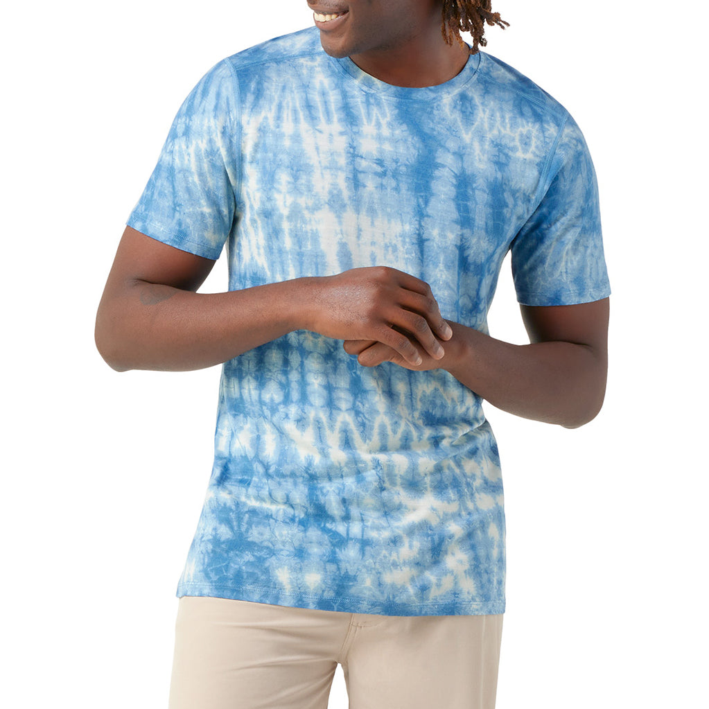 Smartwool Merino Plant-Based Dye T-Shirt - Men's Light Indigo Tie-Dye
