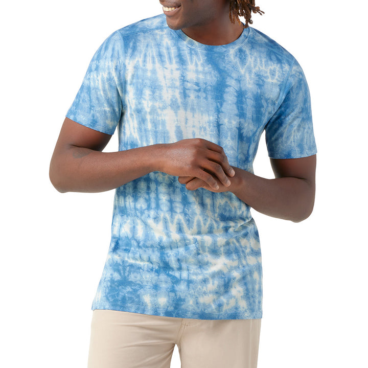 Smartwool Merino Plant-Based Dye T-Shirt - Men's Light Indigo Tie-Dye