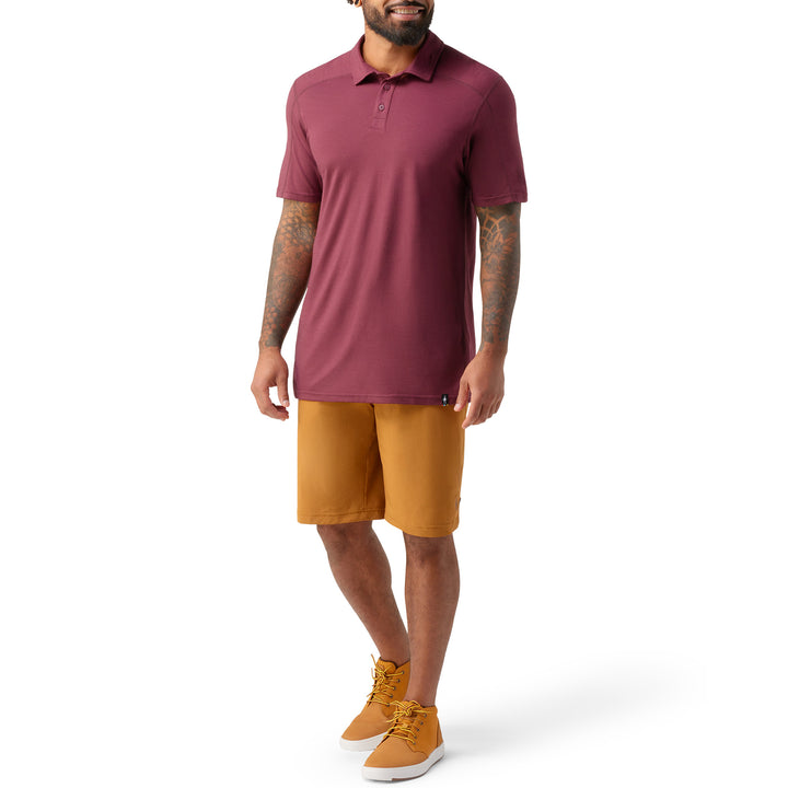 Smartwool Short-Sleeve Polo - Men's Black Cherry