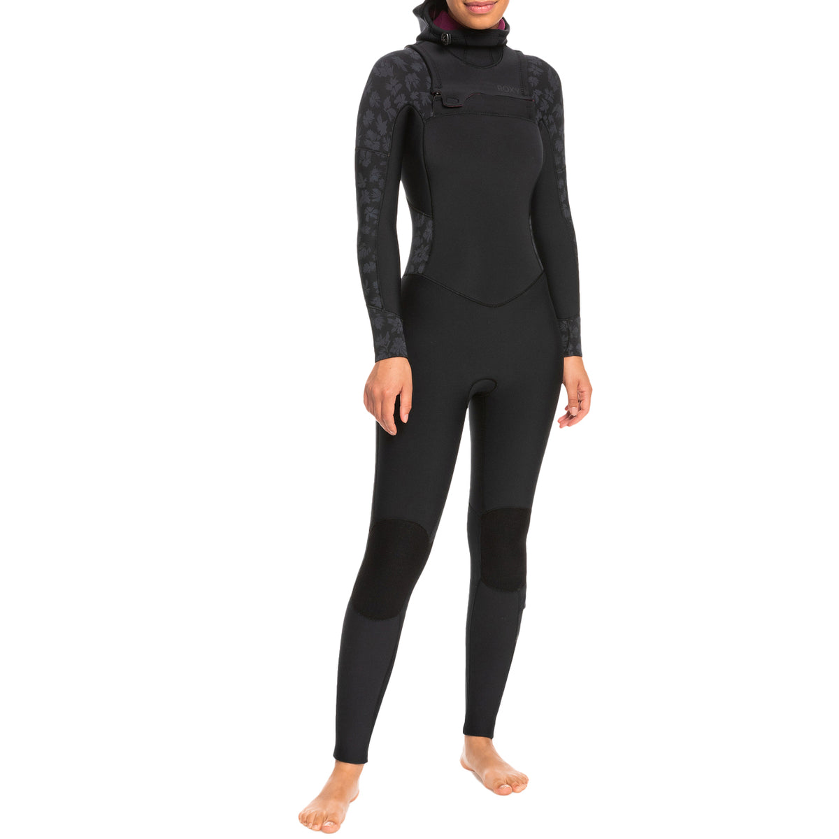 Roxy 5/4/3 Swell Series Front Zip Hooded Wetsuit - Women's Black
