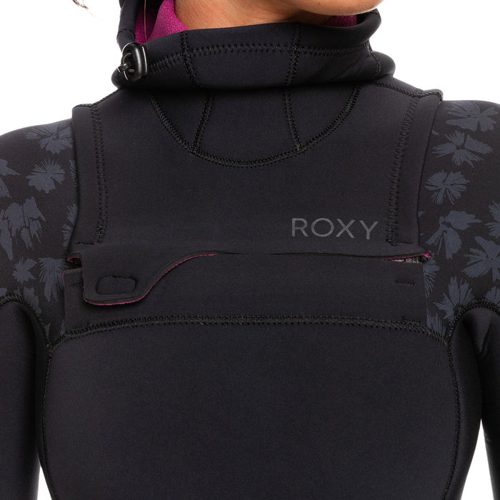 Roxy 5/4/3 Swell Series Front Zip Hooded Wetsuit - Women's Black