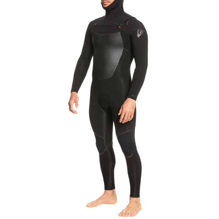Quiksilver 4/3 Marathon Sessions Chest Zip Hooded Wetsuit Black