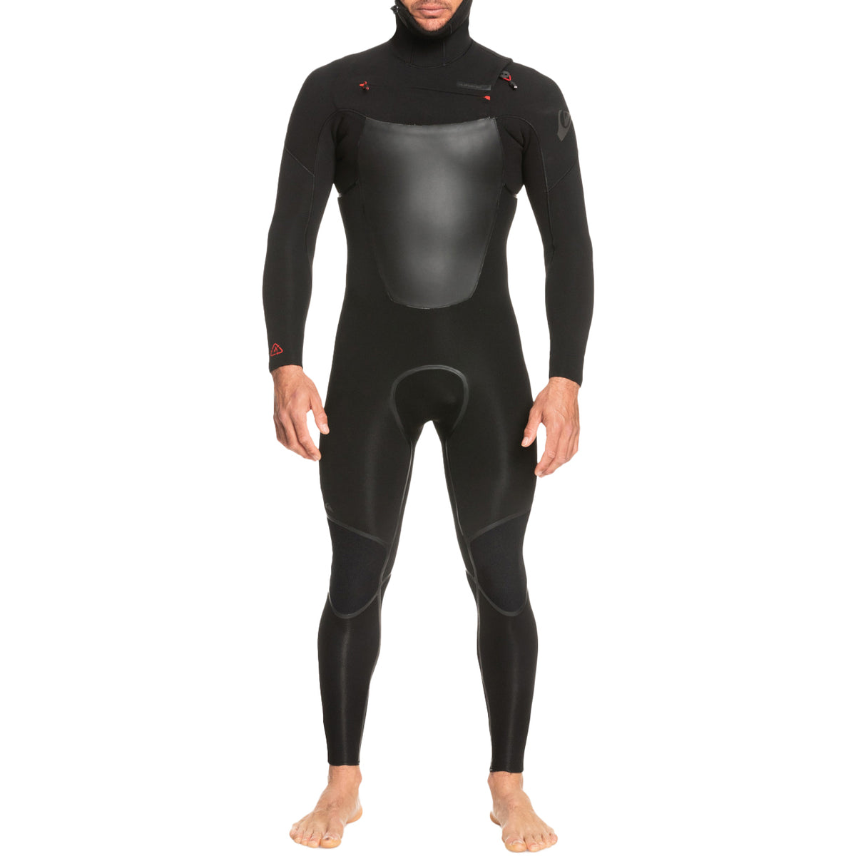 Quiksilver 4/3 Marathon Sessions Chest Zip Hooded Wetsuit Black