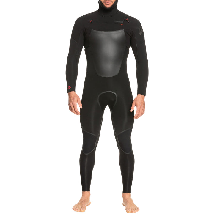 Quiksilver 4/3 Marathon Sessions Chest Zip Hooded Wetsuit Black