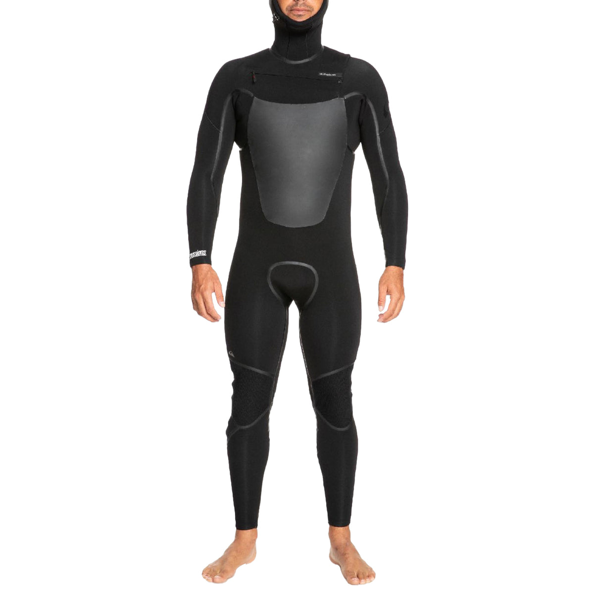 Quiksilver 5/4 Marathon Sessions Chest Zip Hooded Wetsuit Black