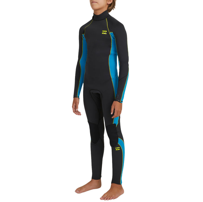 Billabong 3/2 Absolute Back Zip Flatlock Wetsuit - Boys' Neon Night