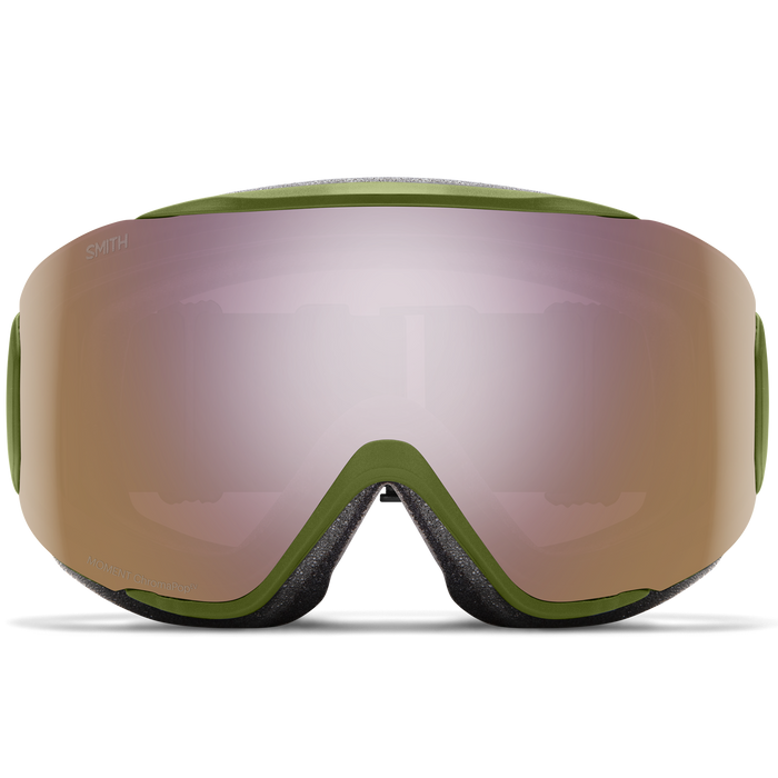 Smith Moment Low Bridge Fit Goggles Olive/ChromaPop Everday Rose Gold Mirror