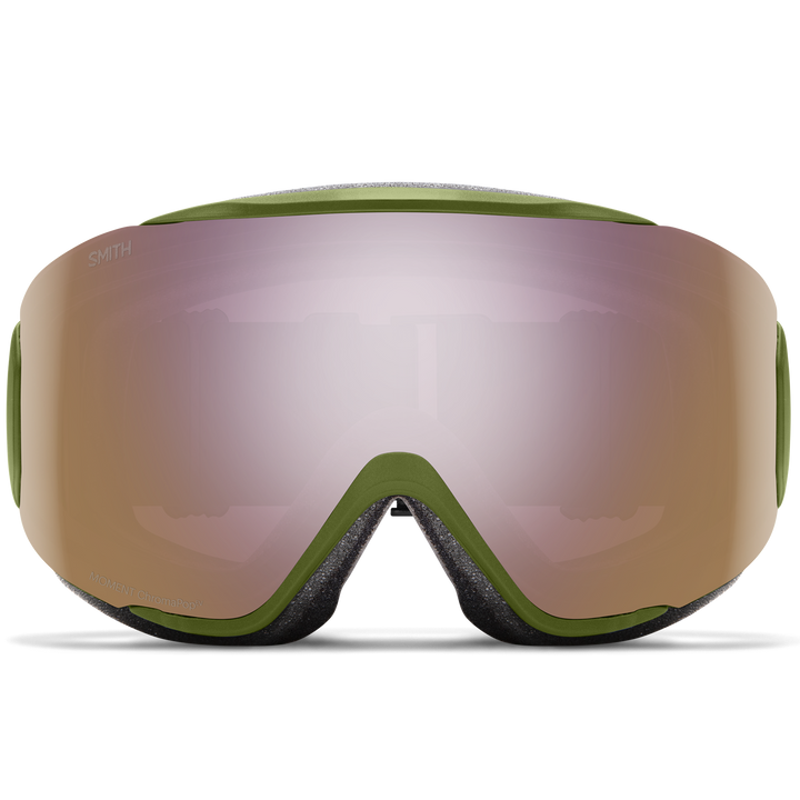 Smith Moment Low Bridge Fit Goggles Olive/ChromaPop Everday Rose Gold Mirror