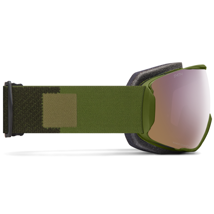 Smith Moment Low Bridge Fit Goggles Olive/ChromaPop Everday Rose Gold Mirror