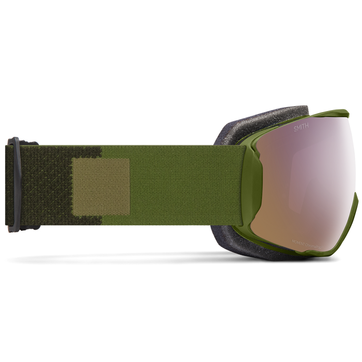 Smith Moment Low Bridge Fit Goggles Olive/ChromaPop Everday Rose Gold Mirror