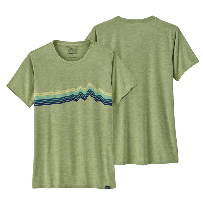 Patagonia Cap Cool Daily Graphic T-Shirt - Women's Ridge Rise Stripe: Salvia Green X-Dye