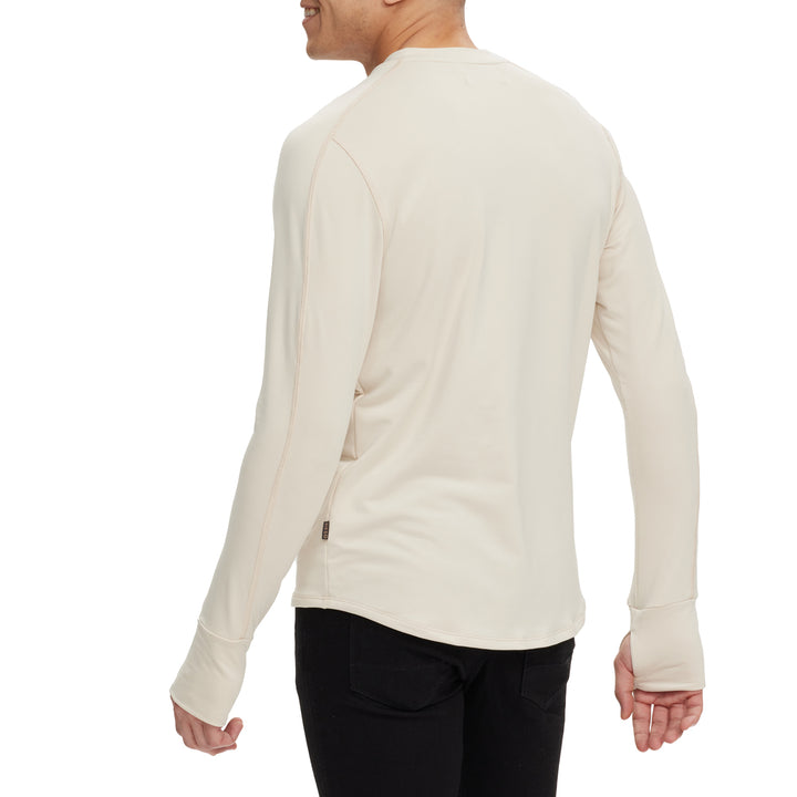 Deso Benton Long-Sleeve Henley Shirt - Men's White Sand