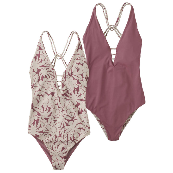 Patagonia Reversible Extended Break One-Piece Swimsuit - Women's Evening Mauve