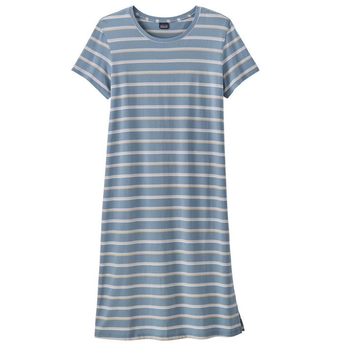 Patagonia Regenerative Organic Certified Cotton T-Shirt Dress - Women's Sunset Stripe: Light Plume Grey