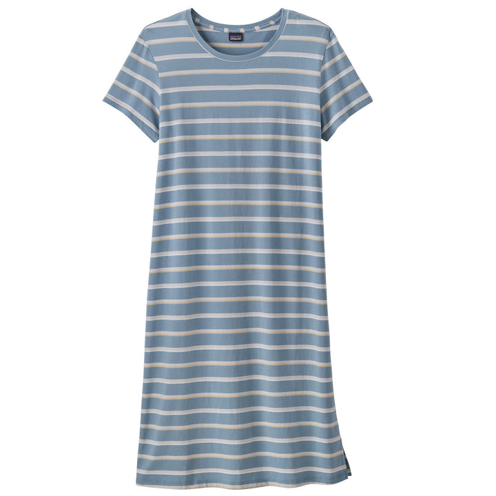 Patagonia Regenerative Organic Certified Cotton T-Shirt Dress - Women's Sunset Stripe: Light Plume Grey