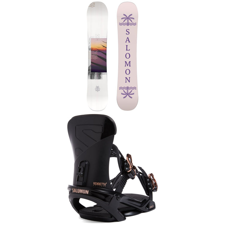 Salomon Lotus Snowboard + Vendetta X Snowboard Bindings - Women's 2023