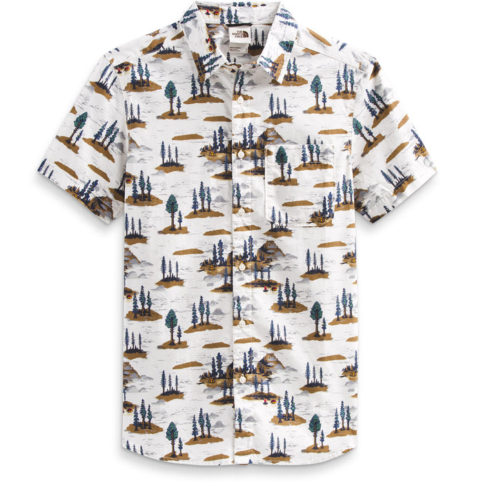 The North Face Baytrail Pattern Short-Sleeve Shirt - Men's Gardenia White Camping Scenic Print