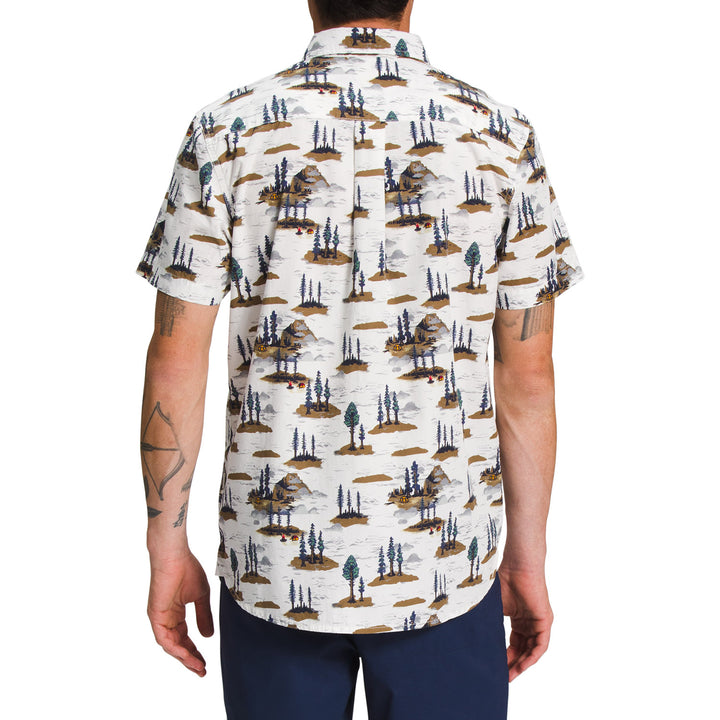 The North Face Baytrail Pattern Short-Sleeve Shirt - Men's Gardenia White Camping Scenic Print