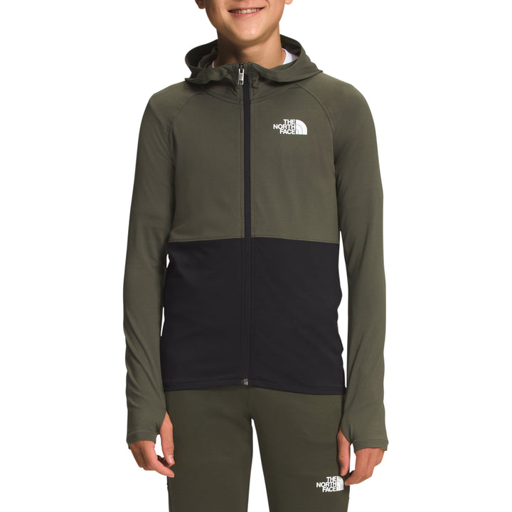 The North Face Amphibious Full Zip Sun Hoodie - Boys' New Taupe Green