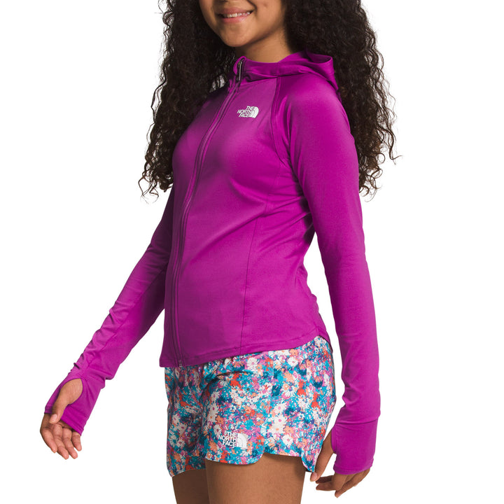 The North Face Amphibious Full Zip Sun Hoodie - Girls' Purple Cactus Flower