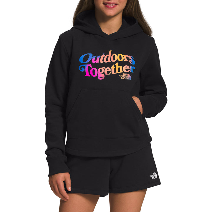 The North Face Camp Fleece Pullover Hoodie - Girls' TNF Black/Super Sonic Blue