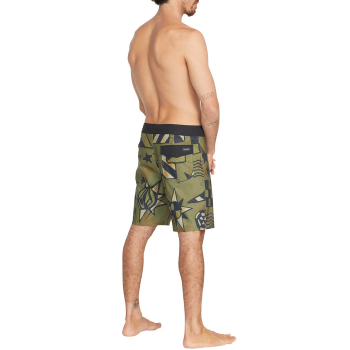 Volcom Geo Stoney 19" Boardshorts - Men's Service Green