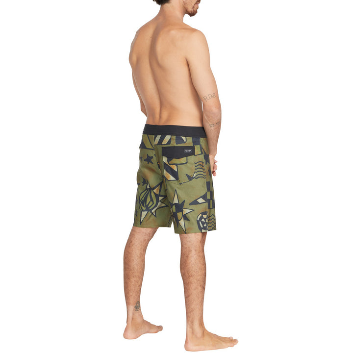 Volcom Geo Stoney 19" Boardshorts - Men's Service Green
