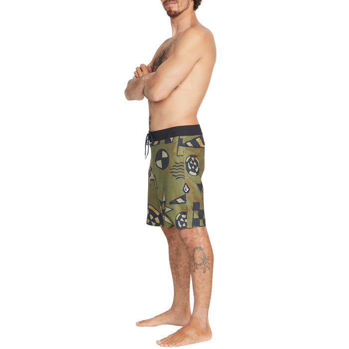 Volcom Geo Stoney 19" Boardshorts - Men's Service Green