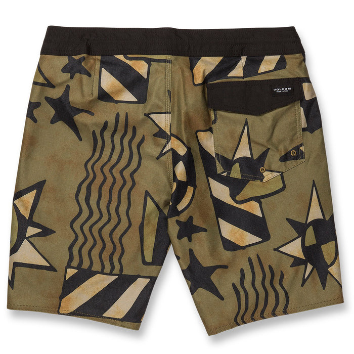 Volcom Geo Stoney 19" Boardshorts - Men's Service Green