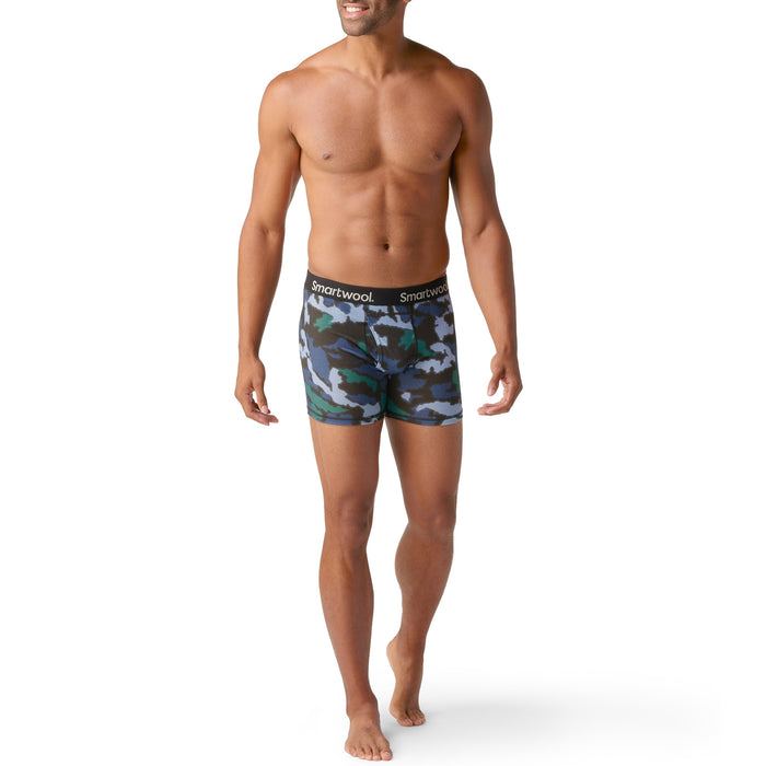 Smartwool Merino Printed Boxer Brief - Men's Mist Blue/Blurred Camo Print