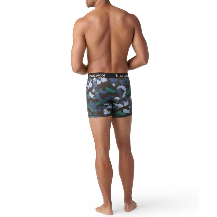 Smartwool Merino Printed Boxer Brief - Men's Mist Blue/Blurred Camo Print