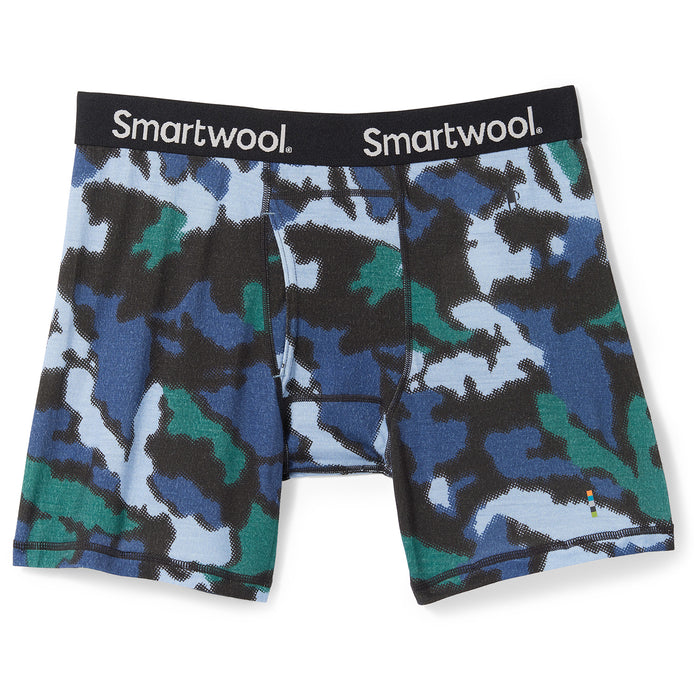 Smartwool Merino Printed Boxer Brief - Men's Mist Blue/Blurred Camo Print