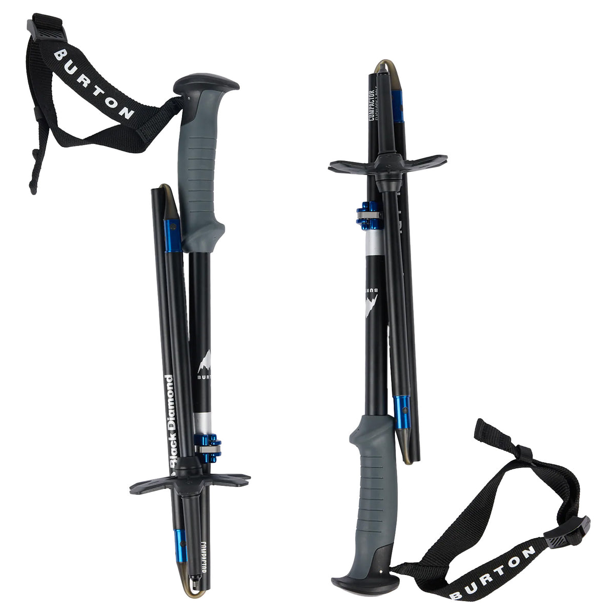 Burton x Black Diamond Compactor Poles  Black/Blue
