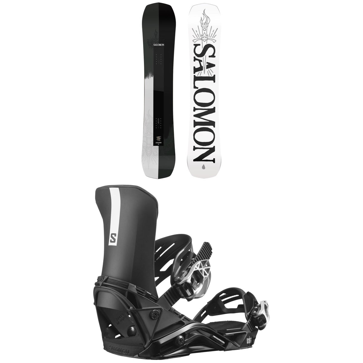 Salomon Assassin Pro Snowboard + District Snowboard Bindings 2023
