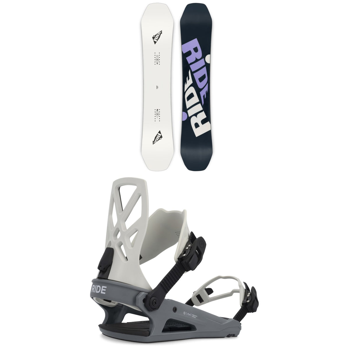 Ride Zero Snowboard + C-4 Snowboard Bindings 2023
