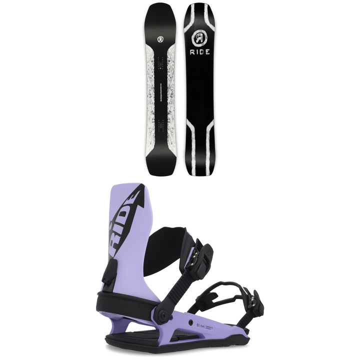 Ride Smokescreen Snowboard + C-6 Snowboard Bindings 2023